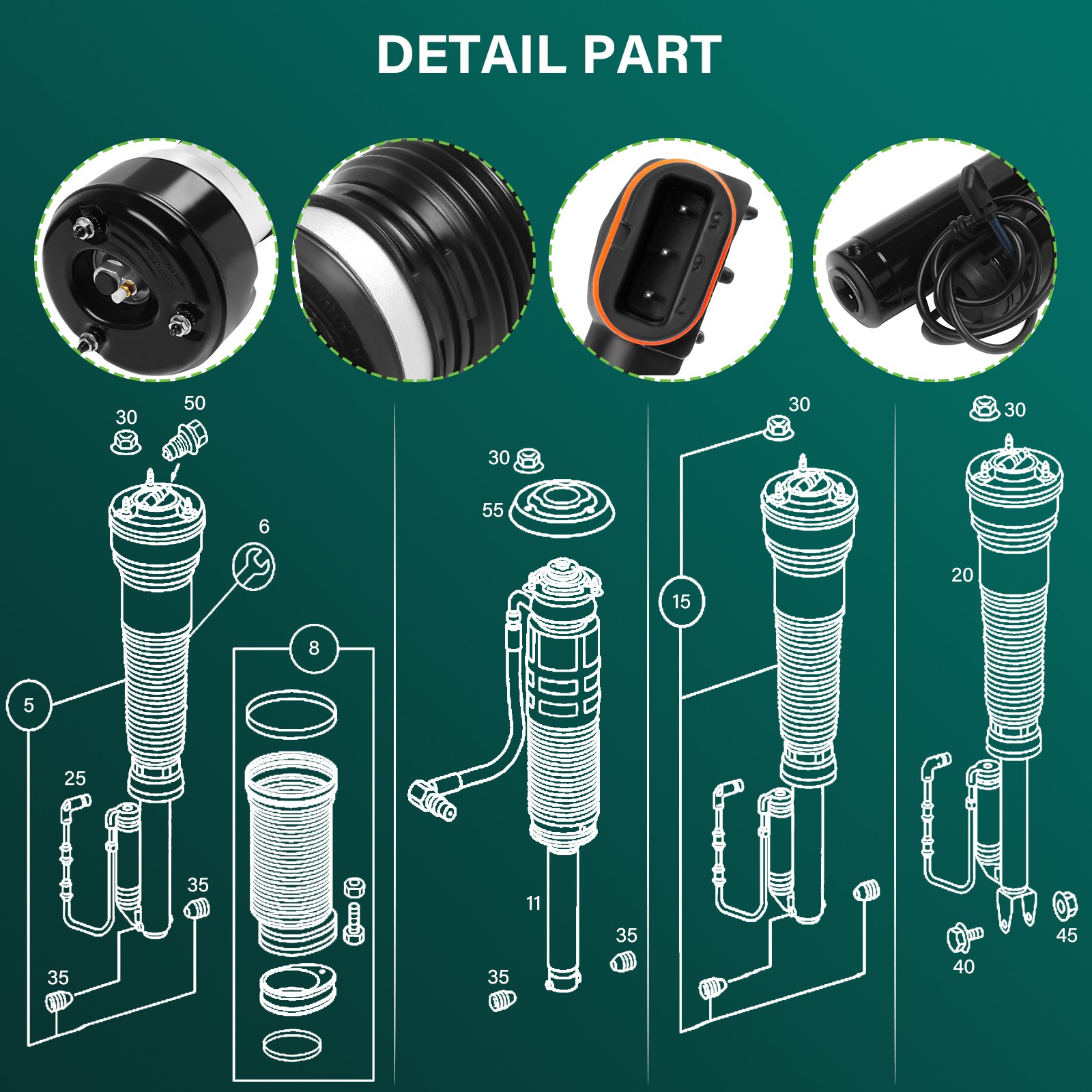 Bassart SCH-S521-A-OR 07STLLA用 Front Complete Strut Assembly Kit for 2015-2017 Subaru