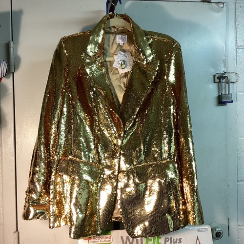 Just B Stain Mart Gold Sequins Blazer. NWT. Size L NWT | eBay