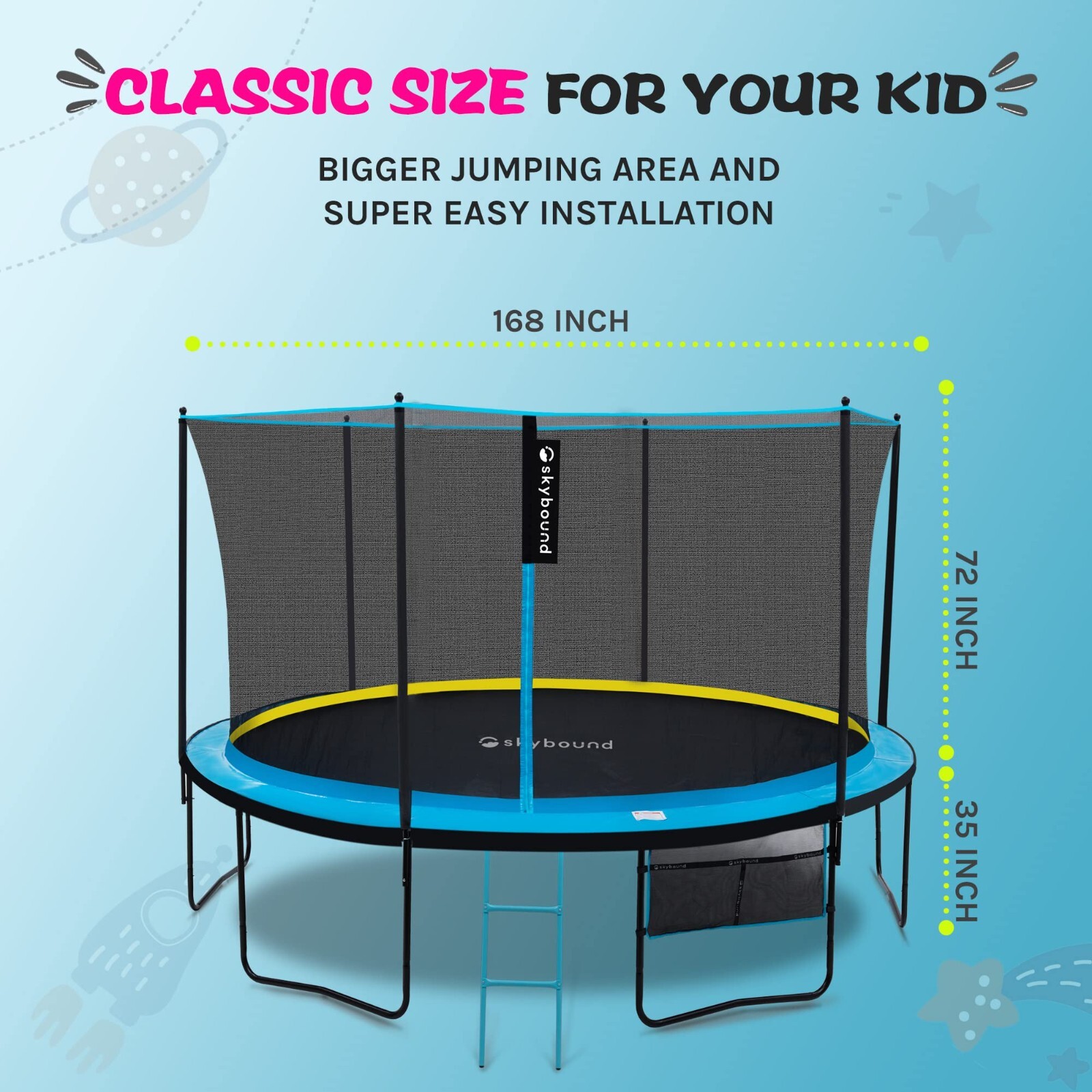 SkyBound Trampoline 12FT Trampoline for Kids and Adults - ASTM Approve