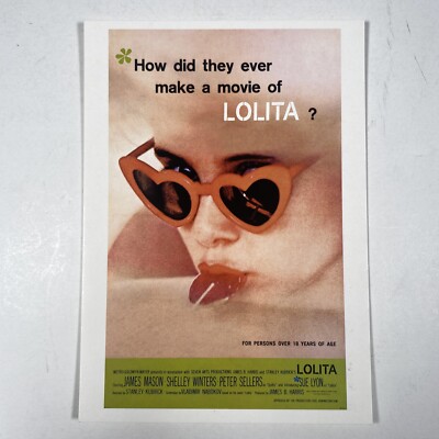 Lolita Movie Postcard Art MOMA 2001 Iconic Pop Culture Films 4.5 x6  Vintage