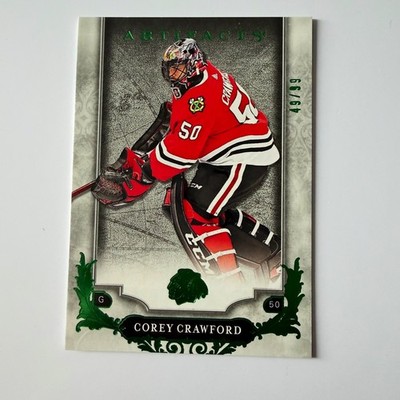 2018 Upper Deck Artifacts #38 Corey Crawford Emerald 49/99