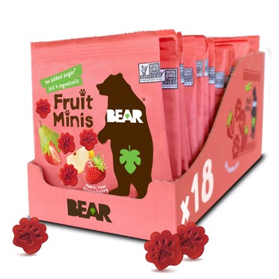 Real Fruit Snack Minis, Strawberry   (Pack of 18)   Bite Sized Snacks for Kid...
