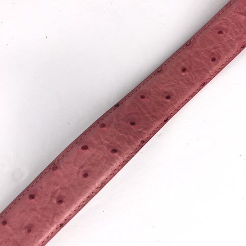 Roper Leather Pink Ostrich Western Belt Rhinestone Removable Buckle Size S K10