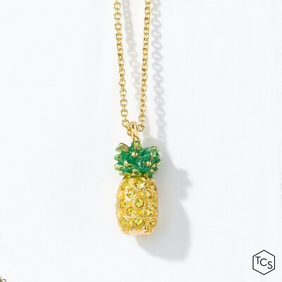 Touchstone Crystal by Swarovski Pineapple Necklace BNIB Retired 1701E $69 Retail