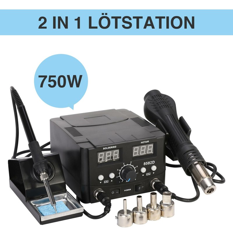 2 IN 1 Digitale Entlötkolben Heißluft Löten Lötstation Entlötstation Lötkolben