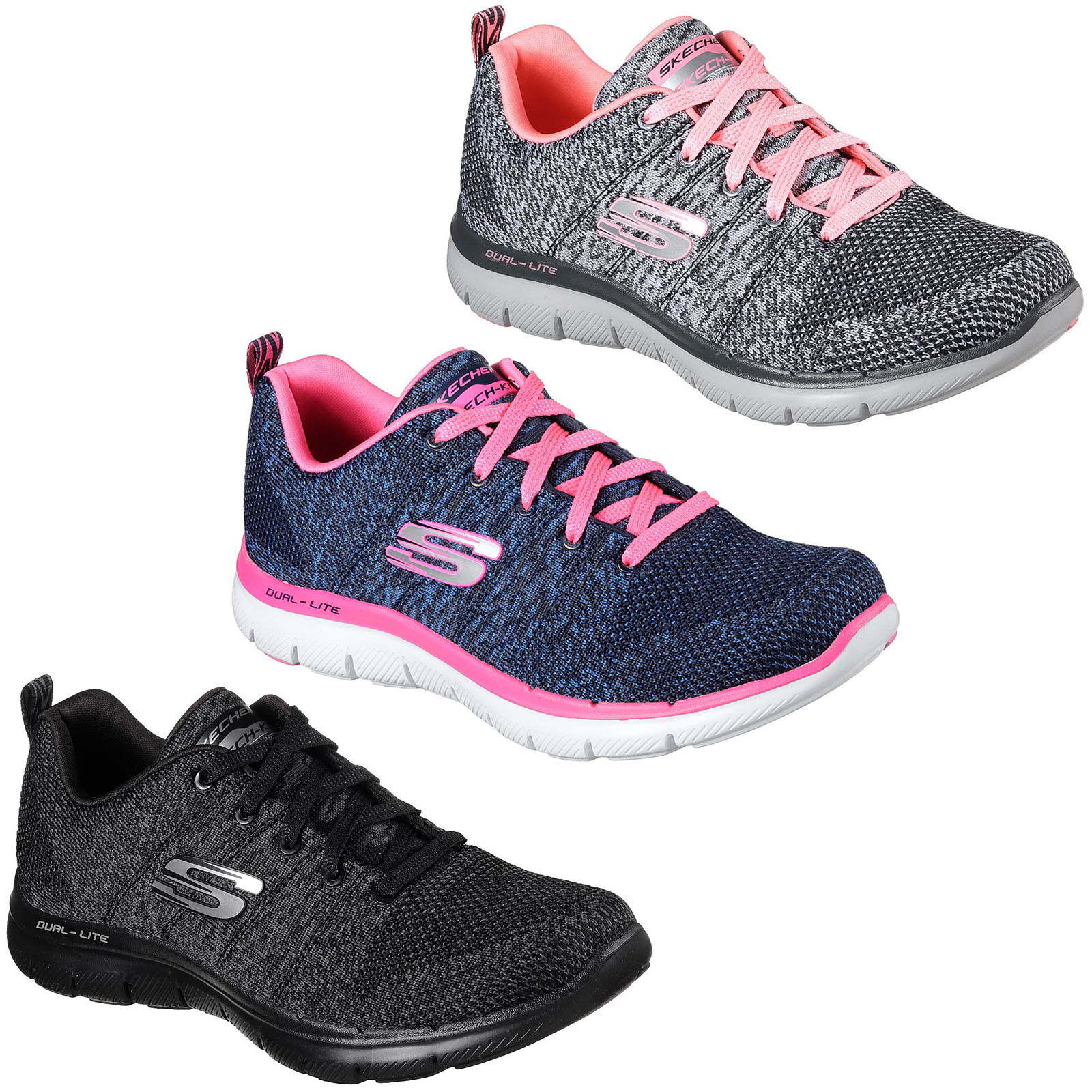Skechers Flex Appeal 2.0 ad alta energia Scarpe da ginnastica Linea Donna Scarpe Sportive Memory Foam | eBay