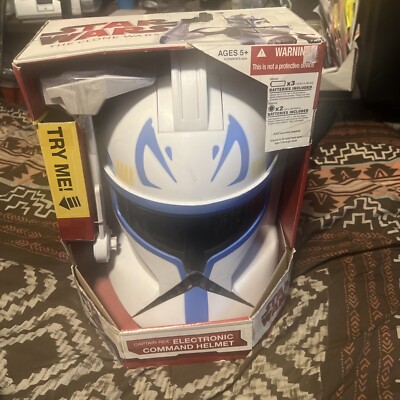 Star Wars Hasbro The Clone Wars Captain Rex Electronic Helmet w/ LED Antenna NEW