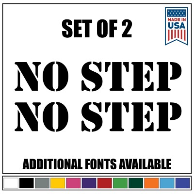 Set of 2 NO STEP Vinyl Decal Sticker Car Truck Lip Splitter Pair