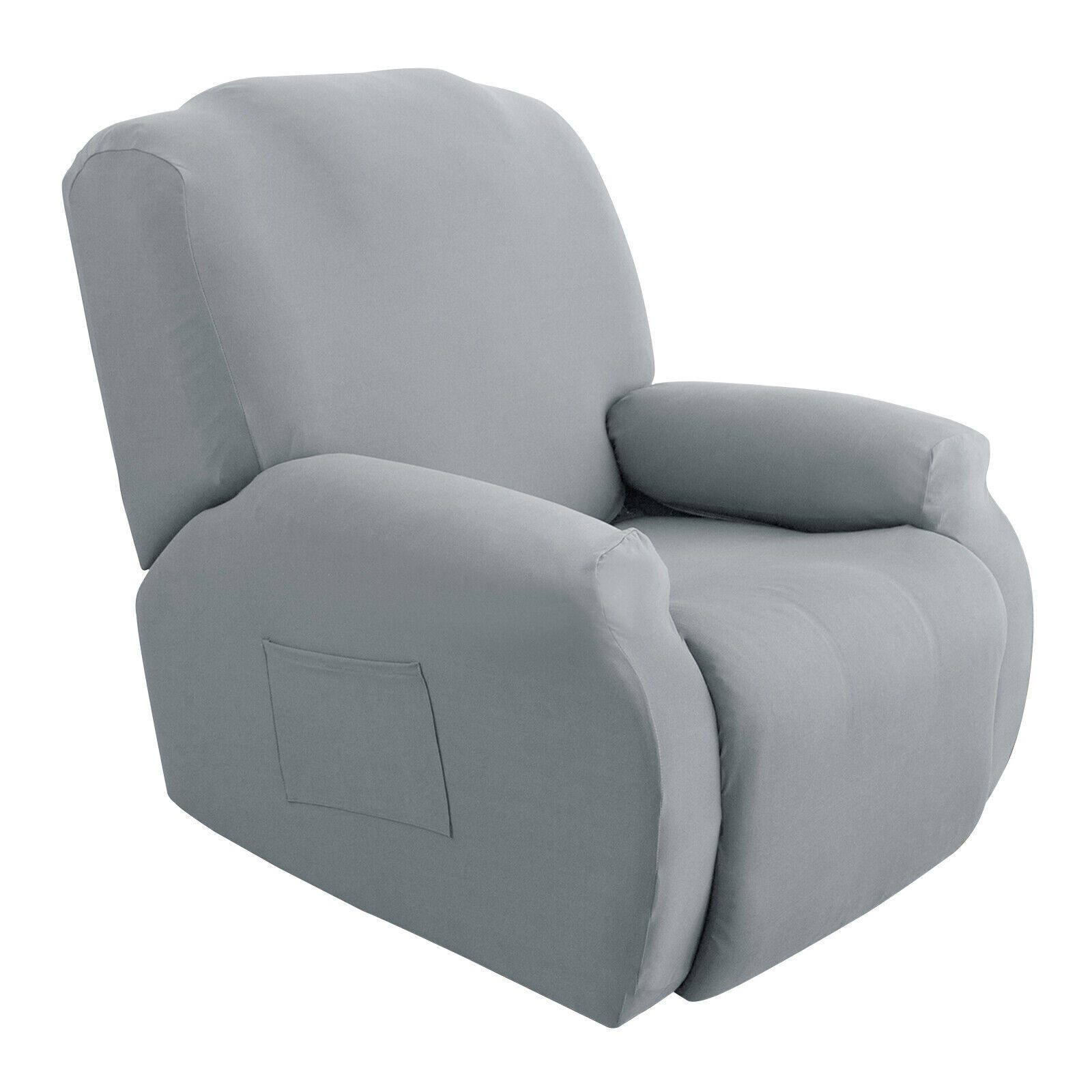 4Pcs/Set Stretch Recliner Lounge Chair Cover Armchair Slipcover With Side Pocket
