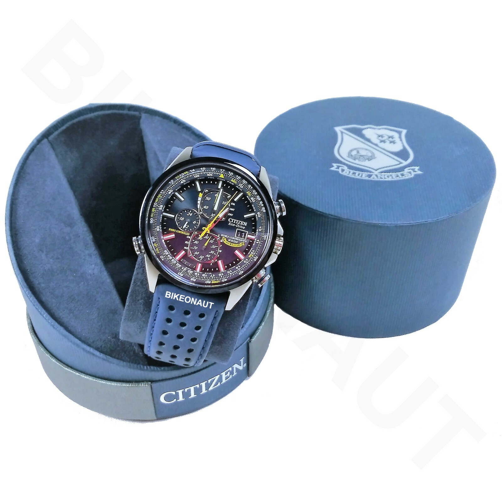 CITIZEN CITIZEN ECO DRIVE BLUE ANGELS WORLD CHRONOGRAPH WATCH AT8020-03L DISPLAY MODEL