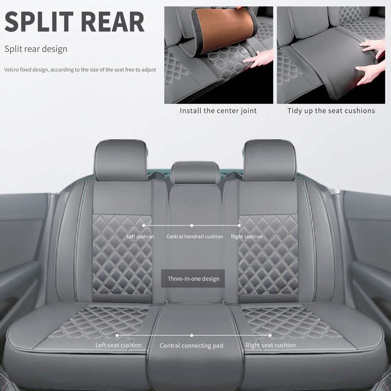 For Volkswagen VW Jetta GLI Car Seat Cover Full Set Cushion Deluxe PU Leather