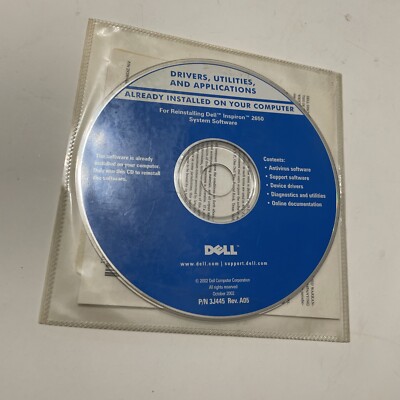 Dell Inspiron 2650 Drivers, applications and utilities recover disk ￼