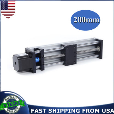 GGP 200mm CNC Linear Guide Rail Slide Stage Actuator W/ Nema 23 Stepper Motor US