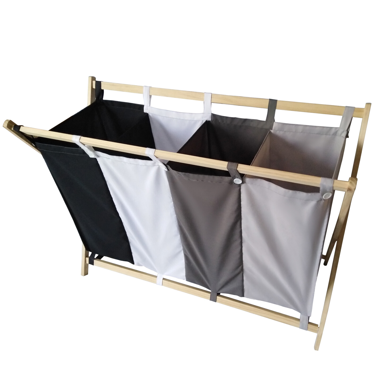 Wäschesortierer Wäschekorb Wäschesammler Wäschebox Wäschewagen 4 Fächer