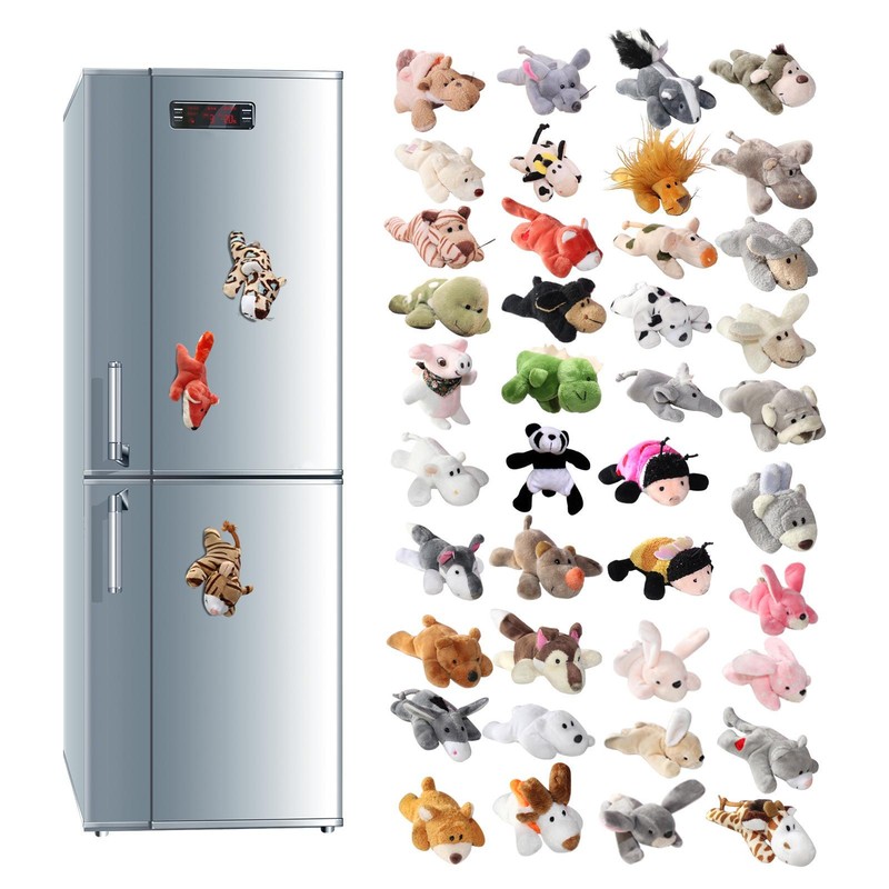 Plush Animal Refrigerator Magnet Cute Cartoon Novelty Animal Fridge Magnet Gift