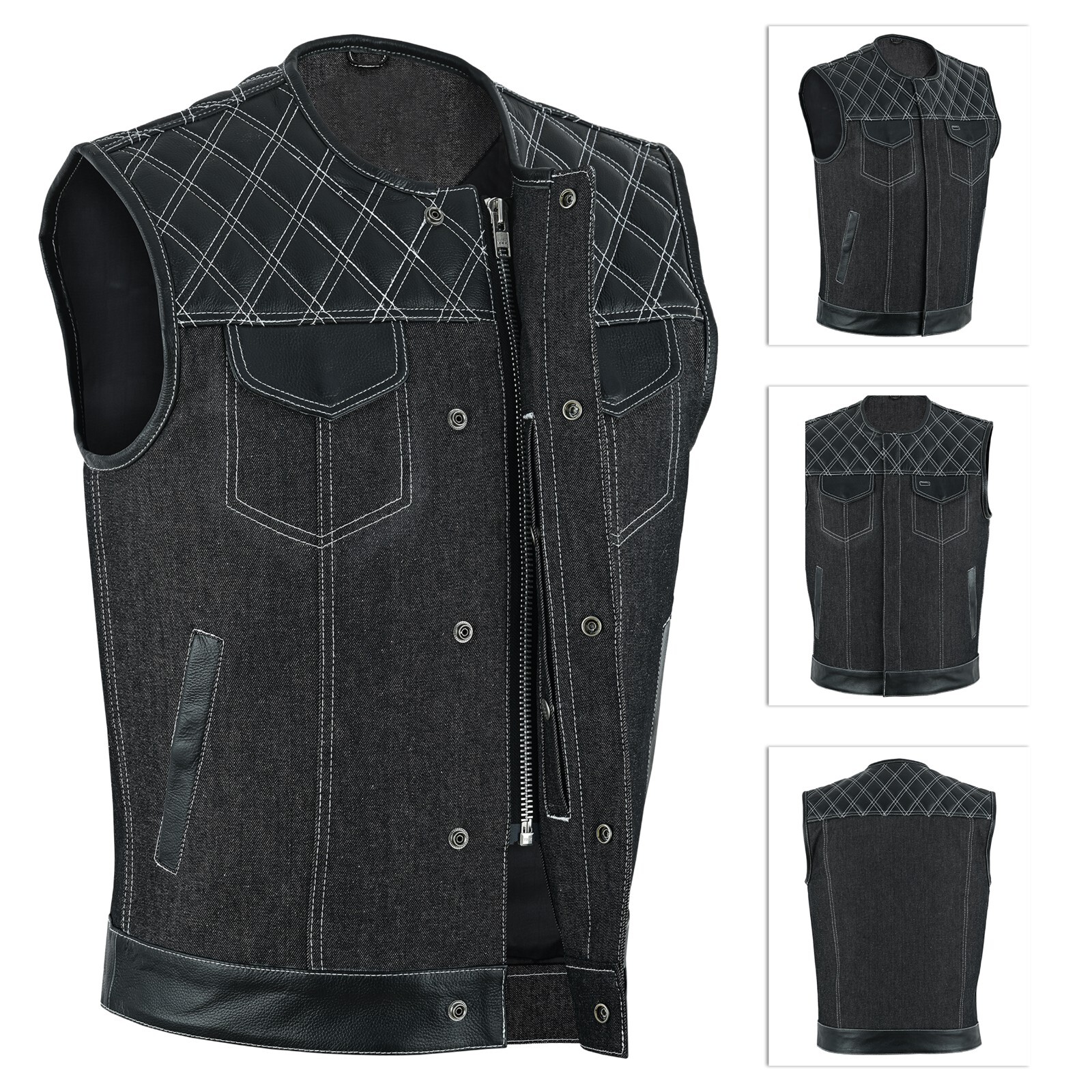 00s japanese label leather jilet vest ジレ Amazon.com : XINDSJDS Japan Vintage Motorcycle Biker Vest