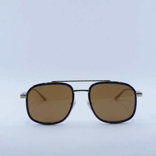 Pre-owned Gucci Gg1310s 003 Gold/blue/brown 56-20-145 Sunglasses