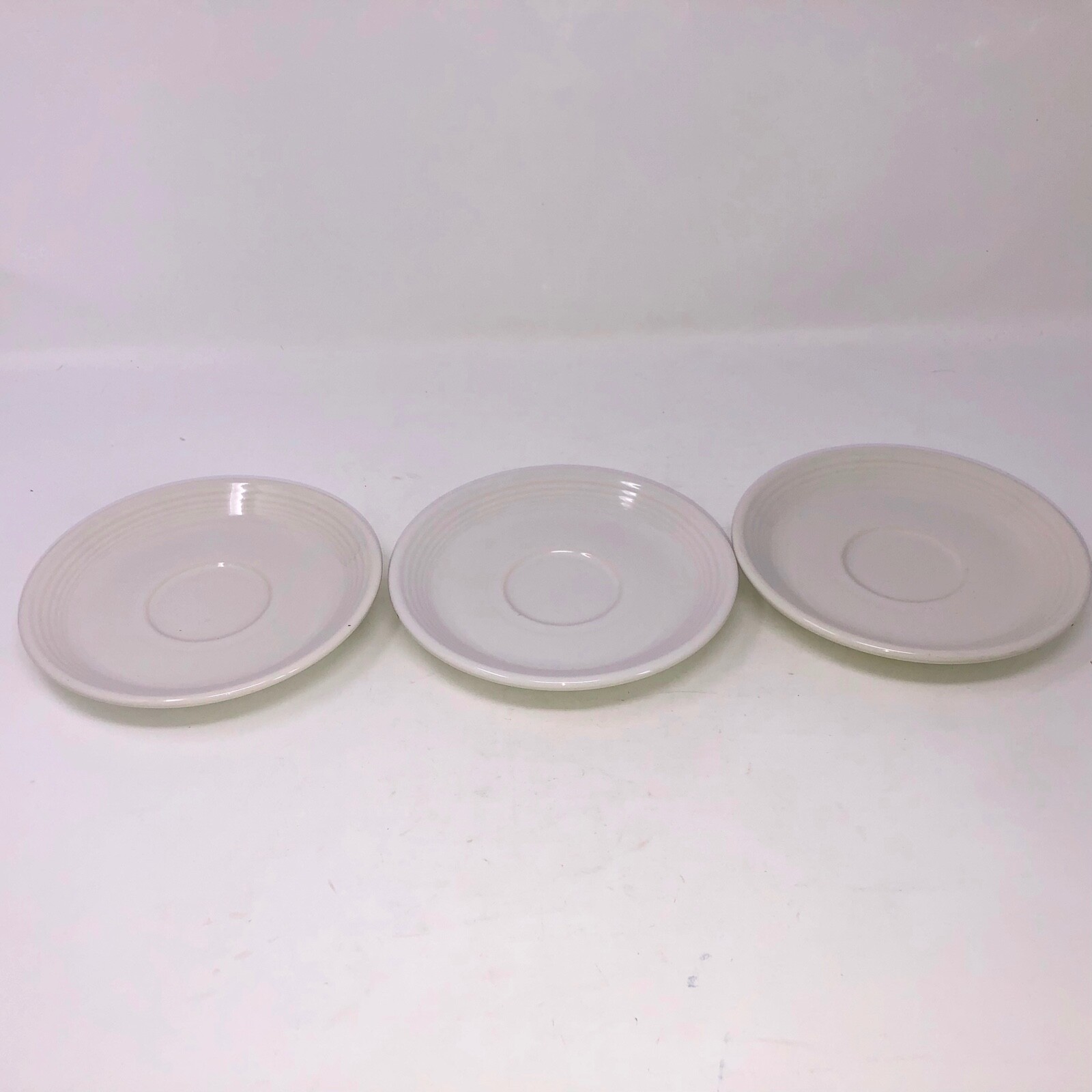 Fiestaware lot of 3 saucer plates white #0470 5 7/8 fits cup 0452