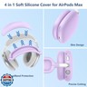 [4 in 1] Silicone Case Cover for AirPods Max USB-C (2024), Anti-Scratch Sweat-Proof Ear Pad Case Cover/Ear Cups Cover/Headband Cover Accessories Silicone Protector for AirPods Max Headphones (Purple)