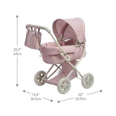 Olivia's Little World Buggy-Style Doll Stroller, Pink/Gray