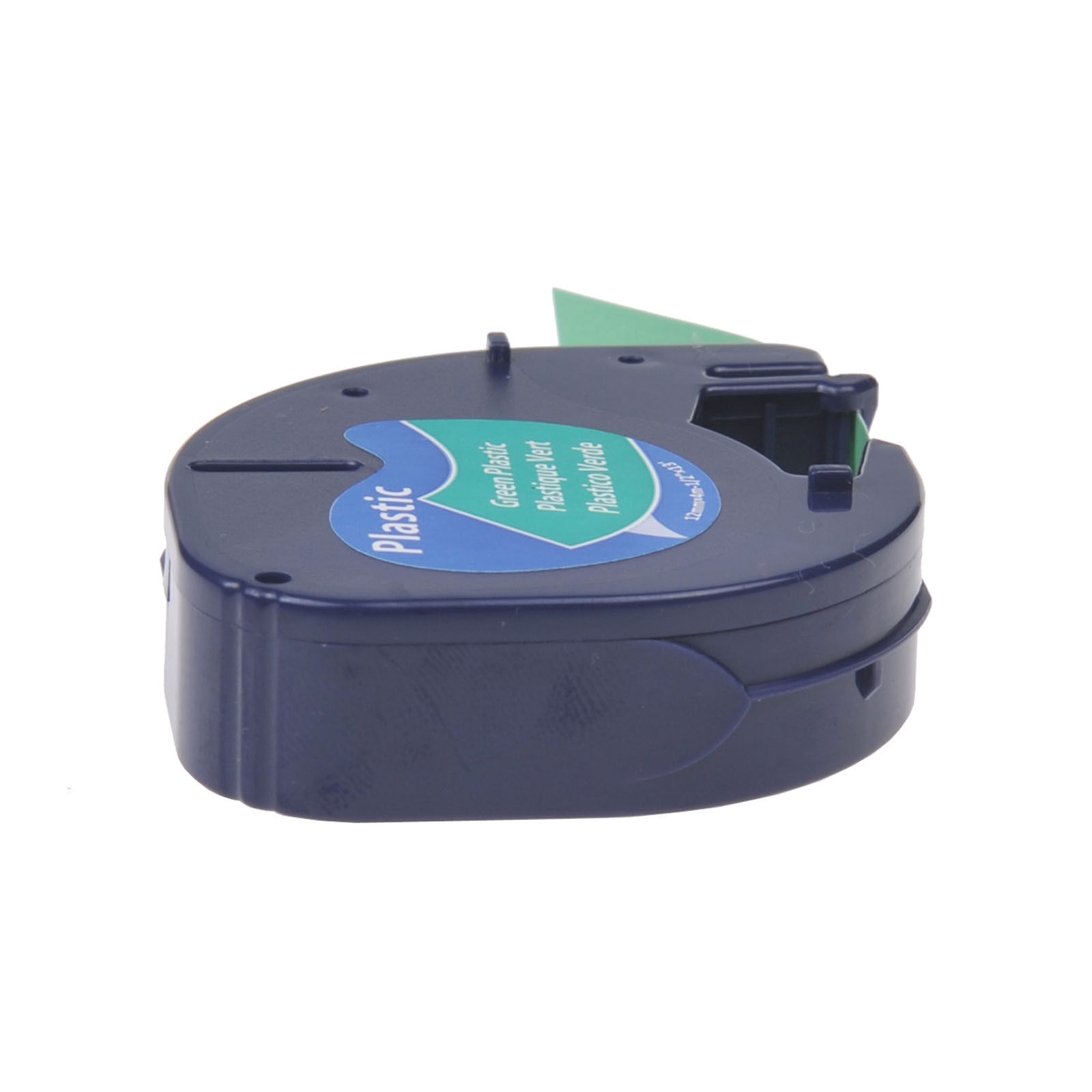 1PK Plastic Tape for DYMO Letra Tag Plus LT100H LT91334 12mm Black on Gree Label