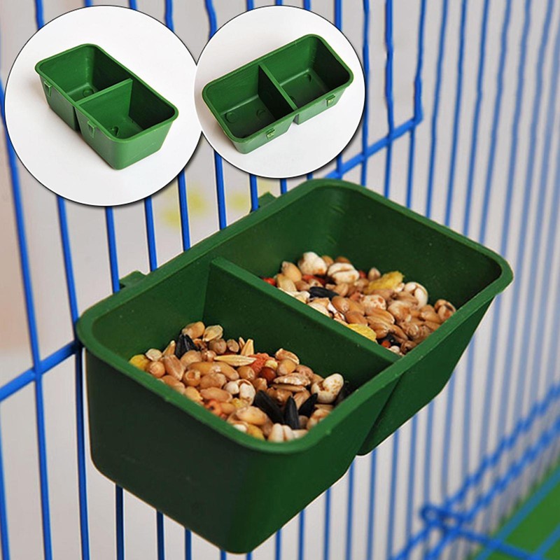 1pcs Bird Feeder for Cage,2 in 1 Parrot Cage Food and Water Bowl