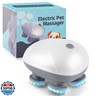 Electric Pet Massager for Dogs and Cats, Cordless Handheld Tool with 4 Massage Heads and 96 Massage Nodes, Back Scratcher for Relieving Tension, Tight Muscles, and Stiffness