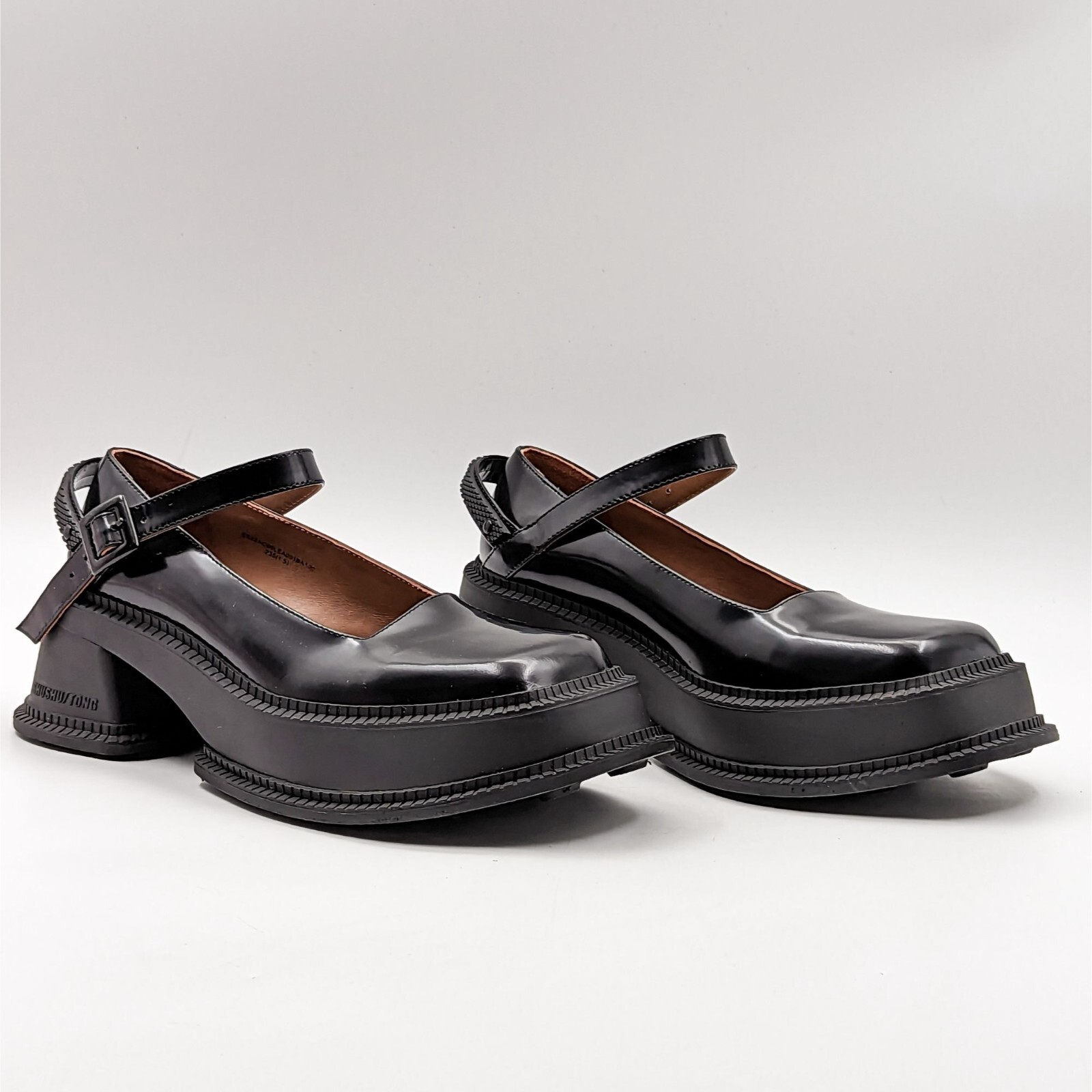Shushu Tong Women Mary Jane Platform Black Leather Heels Shushu Tong Women Mary Jane Platform Black Leather Heels