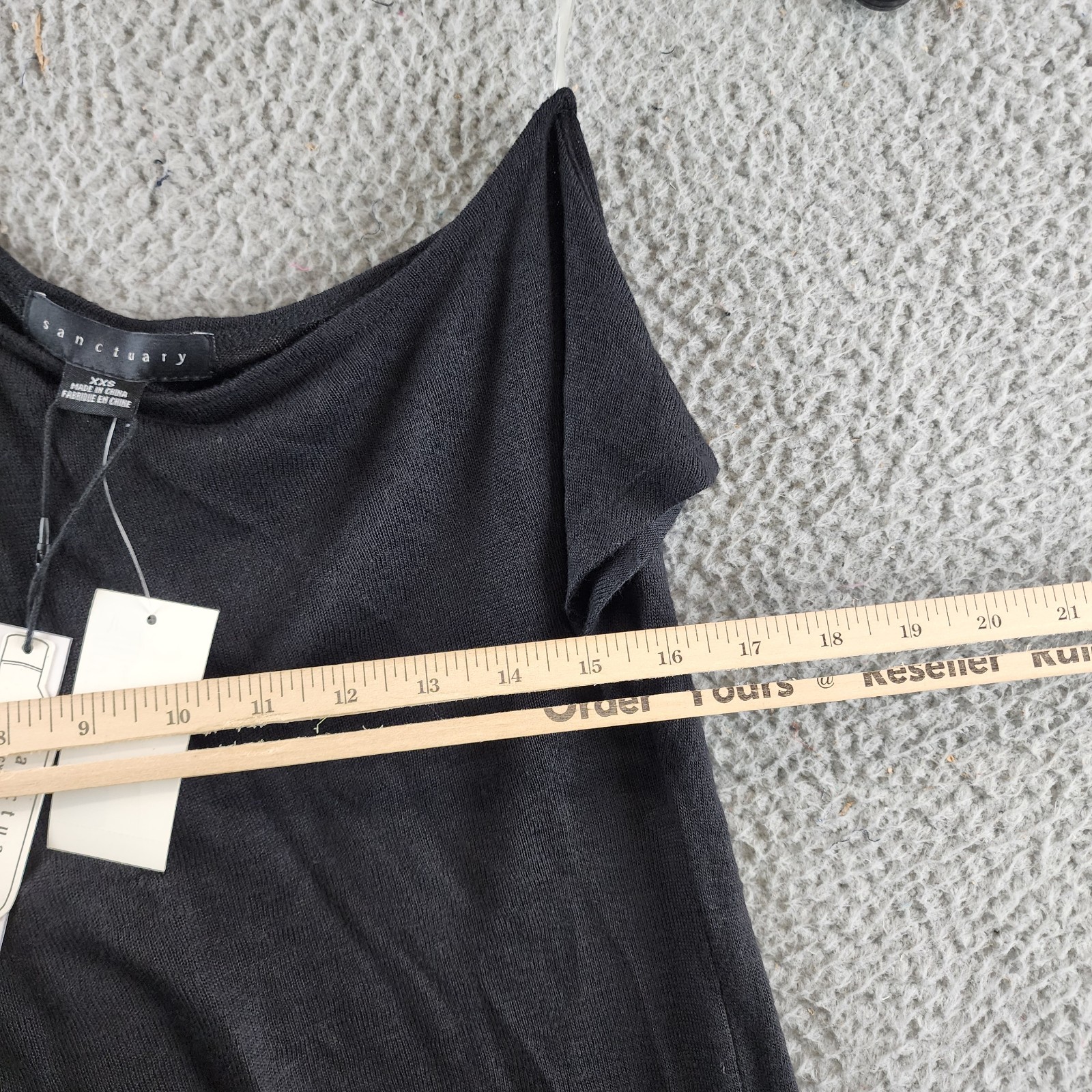 Sanctuary Parttime Lover Tee XXS Black Short Sleeves w/ Cold-Shoulder Cut-out - Picture 9 of 14