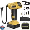 Tire Inflator Portable Air Compressor, 160PSI Large Full-Screen display Portable Air Pump with Digital Pressure Gauge, Rechargeable Battery Powered Portable Air Compressor with 12V DC Adapter