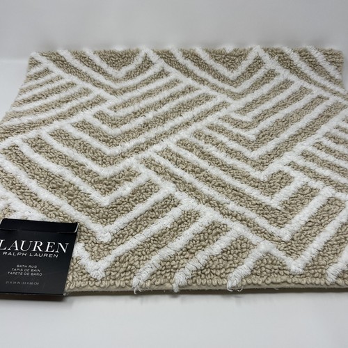 RALPH LAUREN ラグマット Lauren RALPH LAUREN Bath Rug 21x34 Beige 100% Cotton Anti