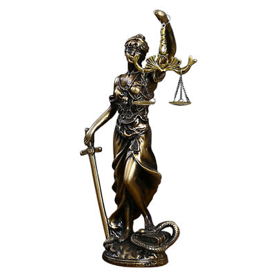 Decorative Blind Lady Justice Goddess Cast Bronze Sculpture Statue Gift