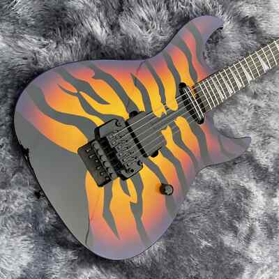 Best-selling Tiger Stripe Sunburst Purple Edge Electric Guitar Ebony Fingerboard