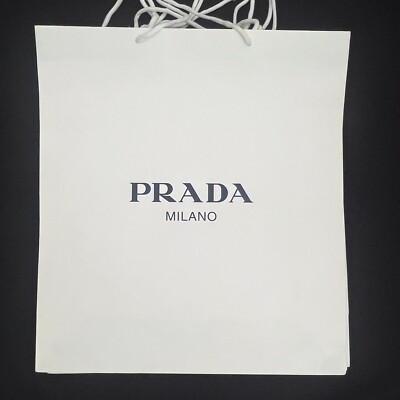 Prada Milano White Empty Shopping Gift Paper Bag - 19.25 x6 x17.25 