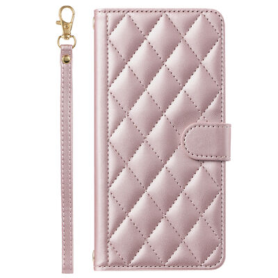 For iPhone 15 Pro Max 14 13 12 11 XR Flip Folio Card Wallet Women Crossbody Case