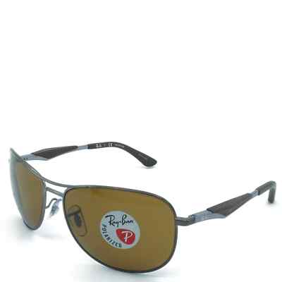 NEW Ray Ban 59mm Matte Gunmetal POLARIZED Brown Lens Sunglass RB 3519 029/83 NEW