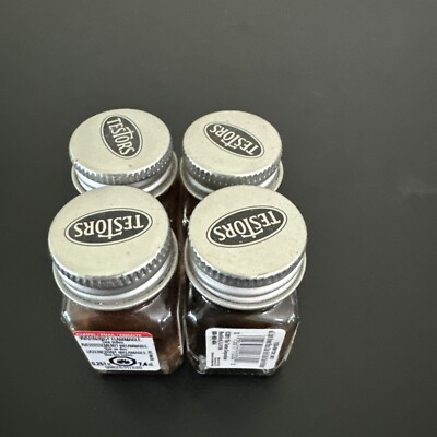 4 Pack TESTORS PAINT GLOSSY LIGHT BROWN ENAMEL 1/4oz JAR TES1133