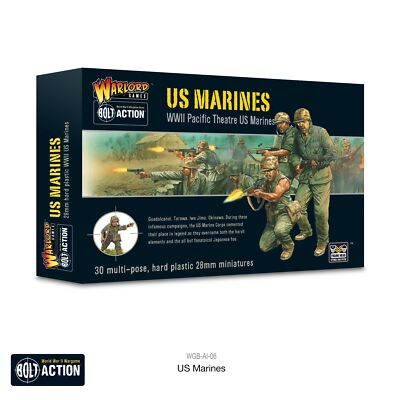 Пластиковая КОРОБКА корпуса морской пехоты США Bolt Action от Warlord Games WLG WGB-AI-06