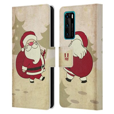 HEAD CASE DESIGNS CHRISTMAS CLASSICS LEATHER BOOK CASE FOR HUAWEI PHONES 4