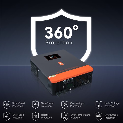 6.2KW 48V On/Off-Grid Solar Hybrid Inverter AC220V 120A Solar Charger Controller