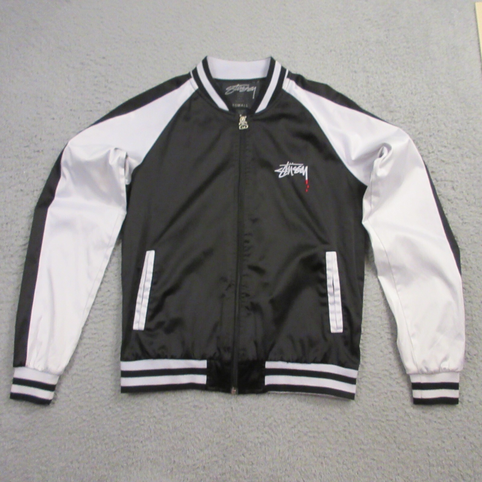 Stussy Womens Stadium Varsity Satin Bomber Jacket size XS Stussy Womens Stadium Varsity Satin Bomber Jacket size XS