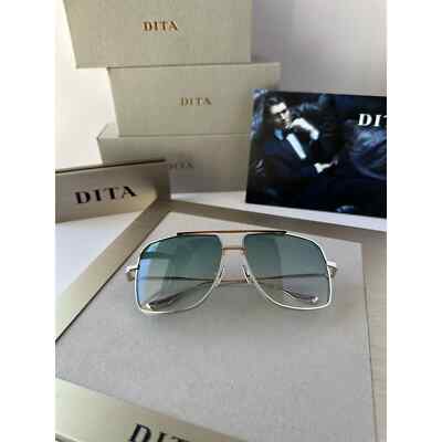 Pre-owned Dita Dubsystem Dts157-a-03 Silver Rose Gold Turquoise Navigator Large Sunglasses