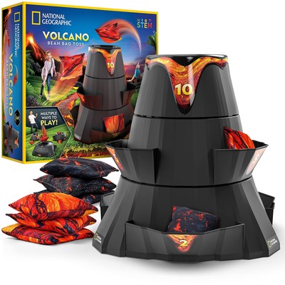 NATIONAL GEOGRAPHIC Volcano Bean Bag Toss Backyard Game Set - 5 Games, Bean B...