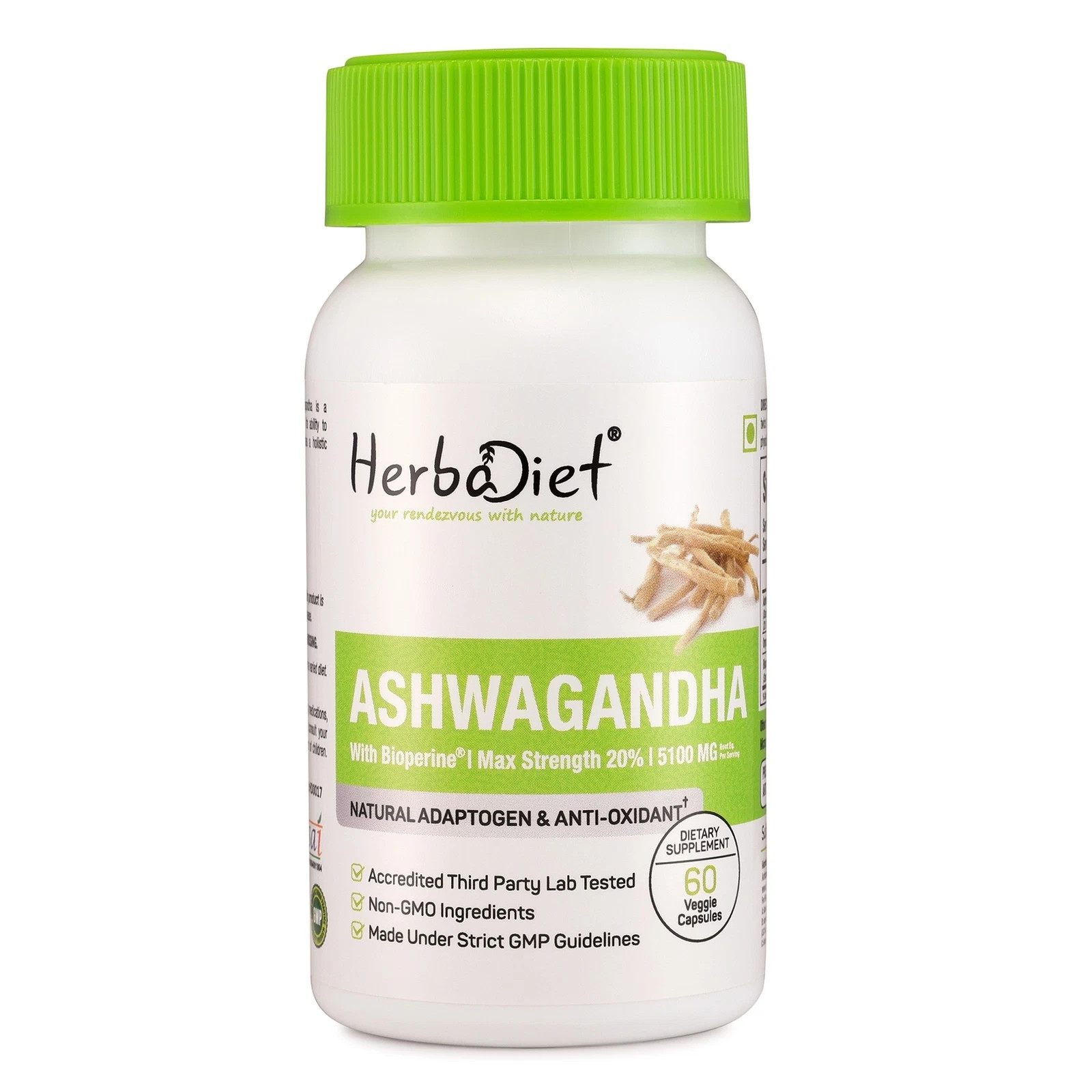 Max Strength Ashwagandha Extract 20% VEGAN 500mg Capsules WHOLESALE Express Ship