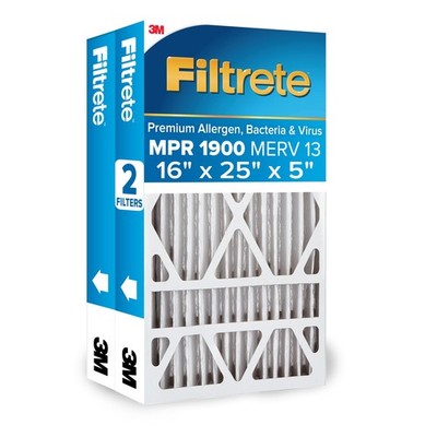 Filtrete 16x25x5 AC Furnace Air Filter, MERV 13, MPR 1900, Pre...
