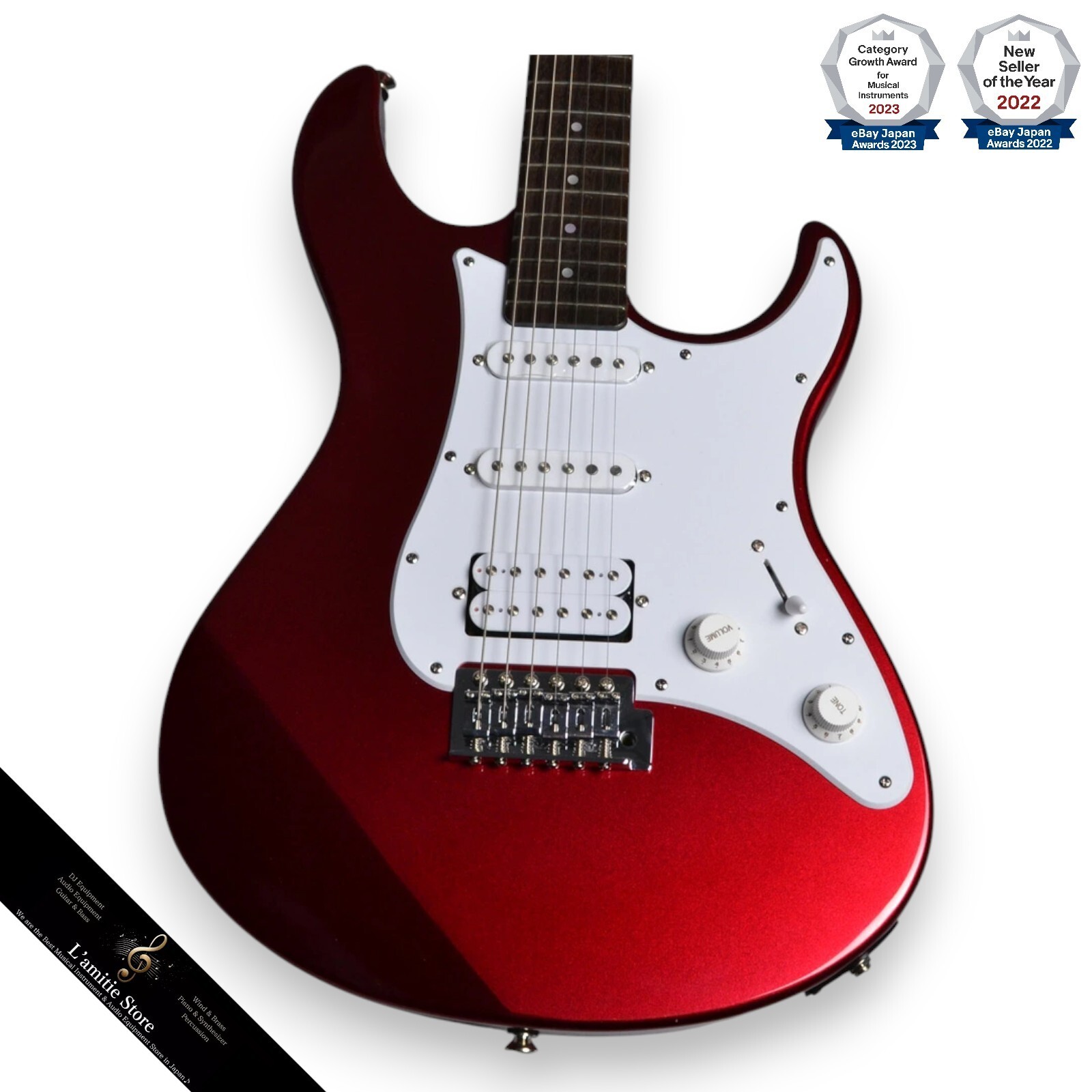 エリオス赤いエレキギター Snyder Maxピックアップ