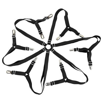 Crisscross Adjustable Bed Fitted Sheet Straps Suspenders Gripper Fastener Metal