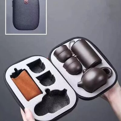 Ceramic Tea Set With Travel Case For Travel Home Outdoor And Office Tea Pot Cups