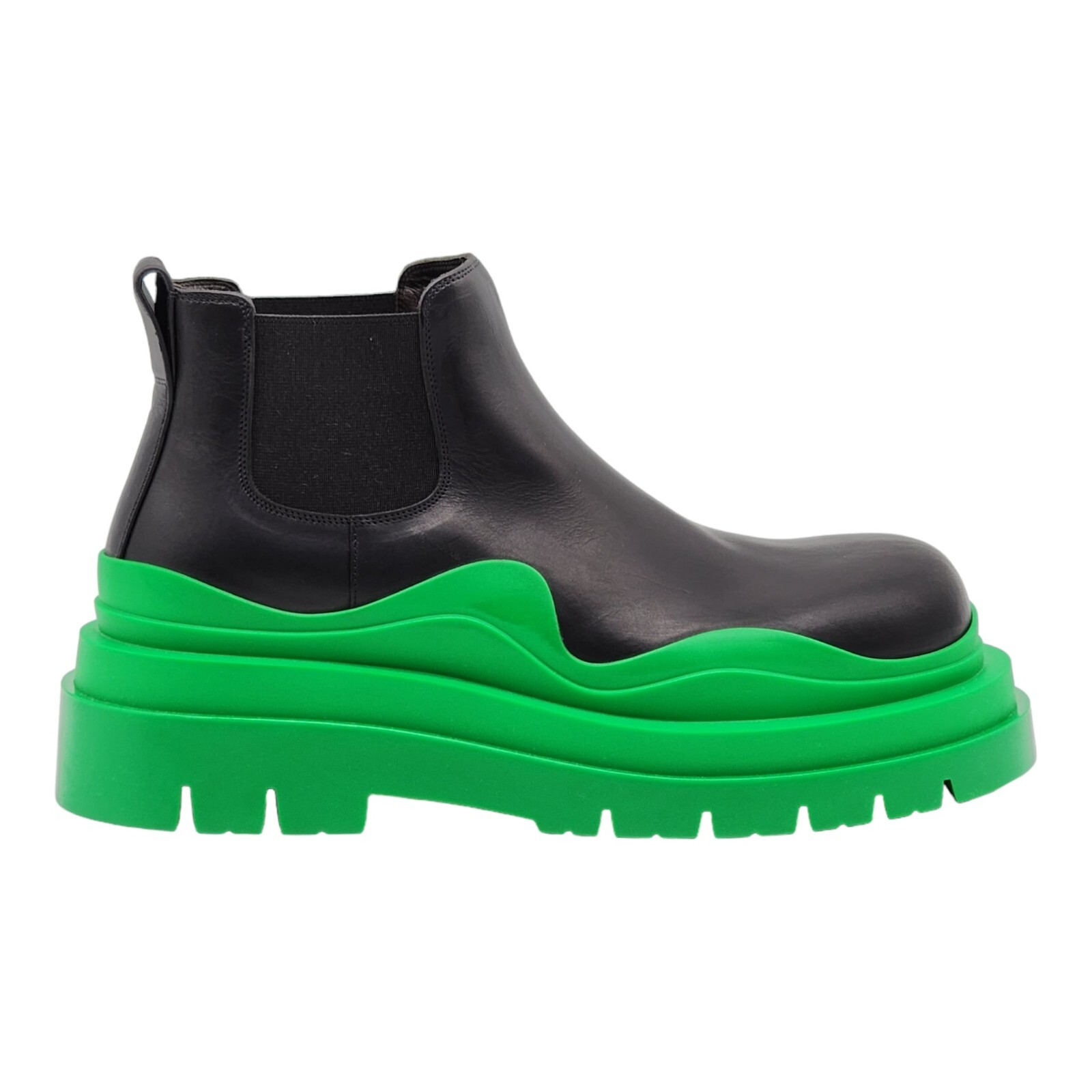 ミドルブーツ (W) Bottega Veneta Flash Chelsea Boots Black Grass Bottega Veneta Black Grass Leather Flash Boots Size 9/39.5