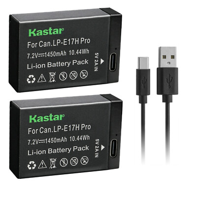 Kastar LP-E17H Pro Battery W/ Type-C for Canon EOS 8000D Camera, BG-E18 Grip